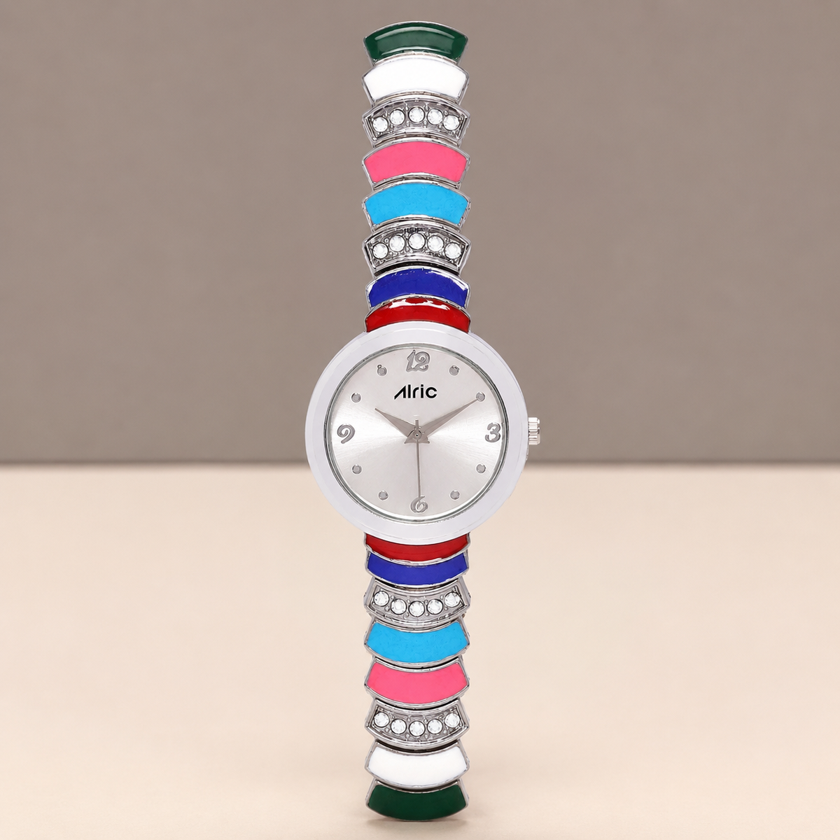 Nova Silver Quartz Analog Wrist Watch For Girls (30 Mm Dial)