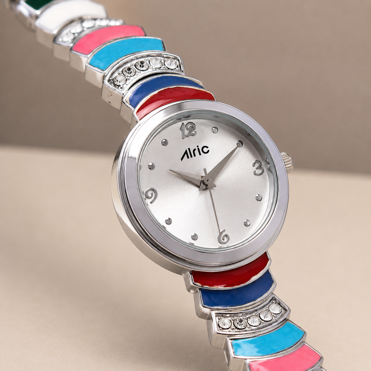 Nova Silver Quartz Analog Wrist Watch For Girls (30 Mm Dial)