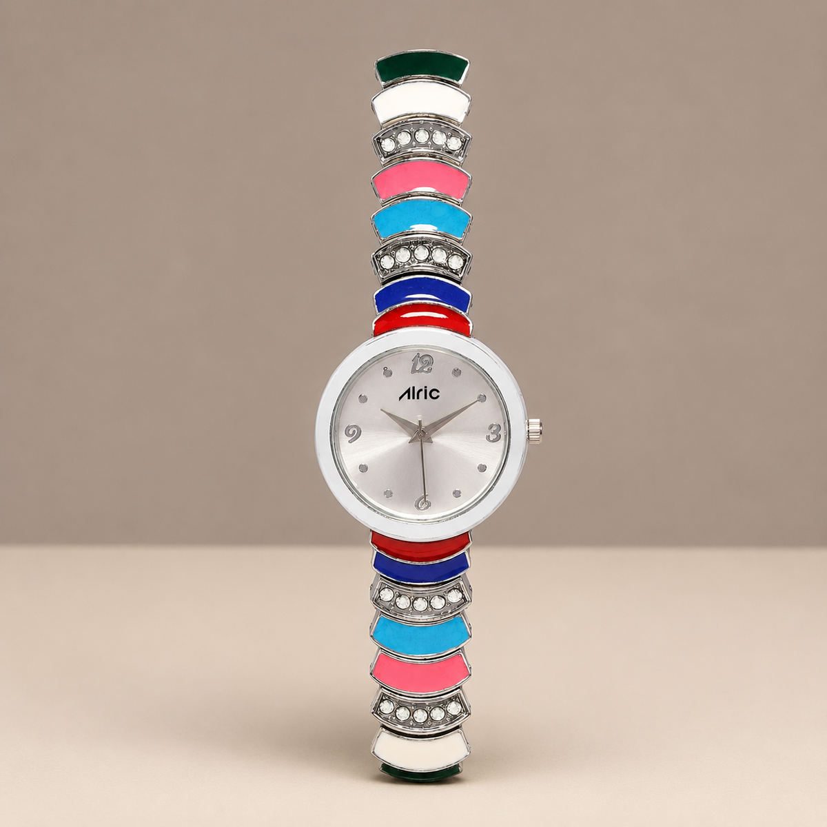 Nova Silver Quartz Analog Wrist Watch For Girls (30 Mm Dial)
