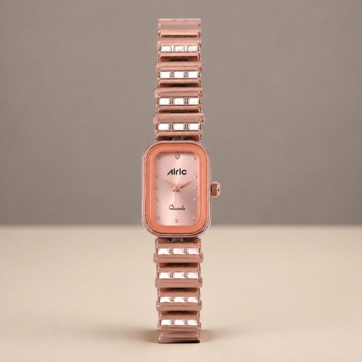 Charm Rose Gold Rectangle Quartz Analog Wrist Watch For Girls (30 Mm Dial)