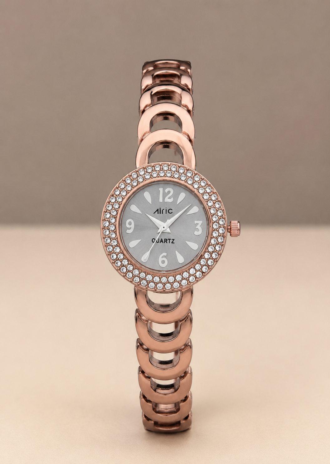 Ritzy Brown & Silver Round Quartz Analog Wrist Watch For Women (13.6 Mm Dial)