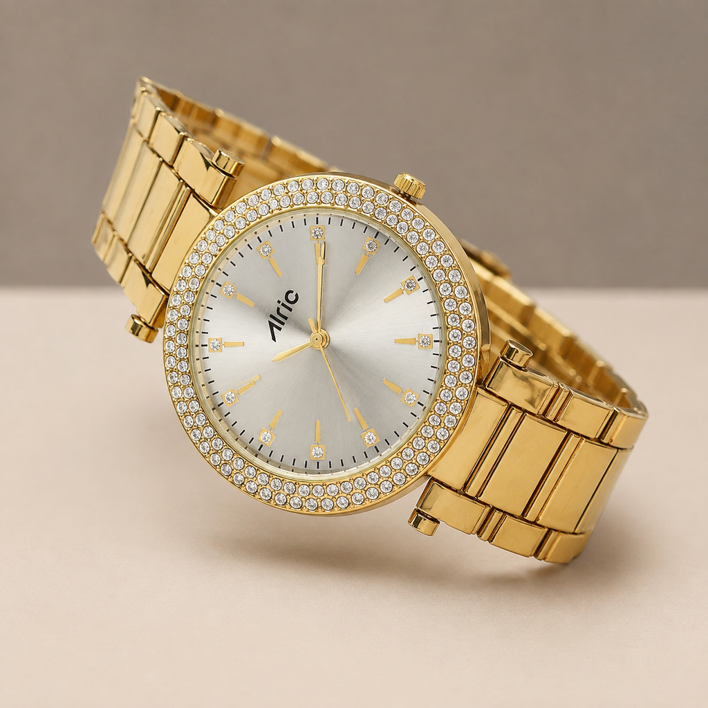 Gem Gold Watch For Girls (30 Mm Dial)