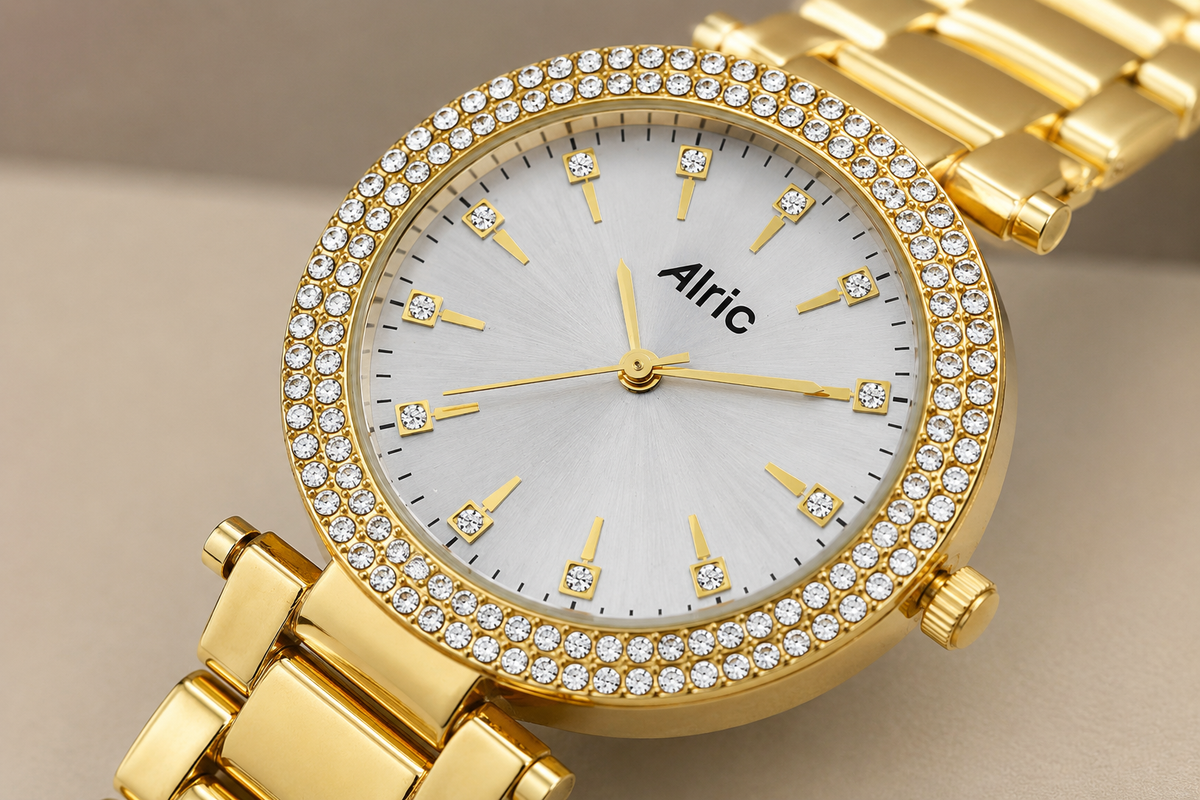Gem Gold Watch For Girls (30 Mm Dial)