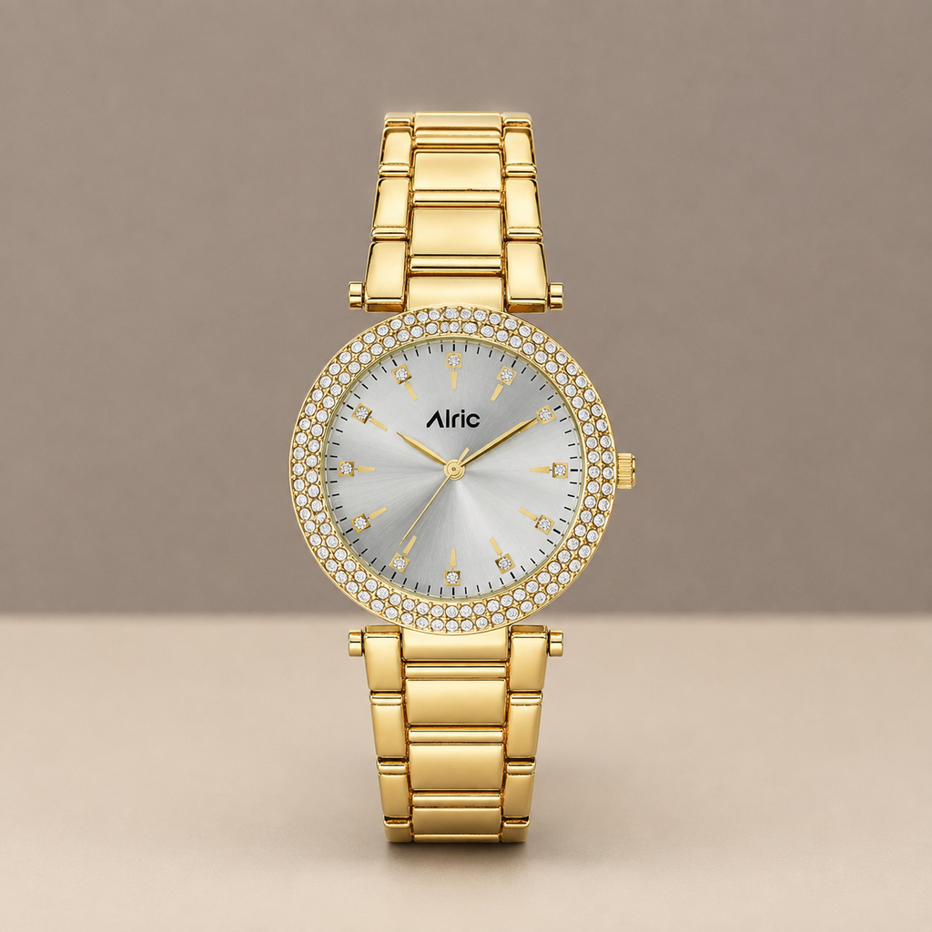 Gem Gold Watch For Girls (30 Mm Dial)