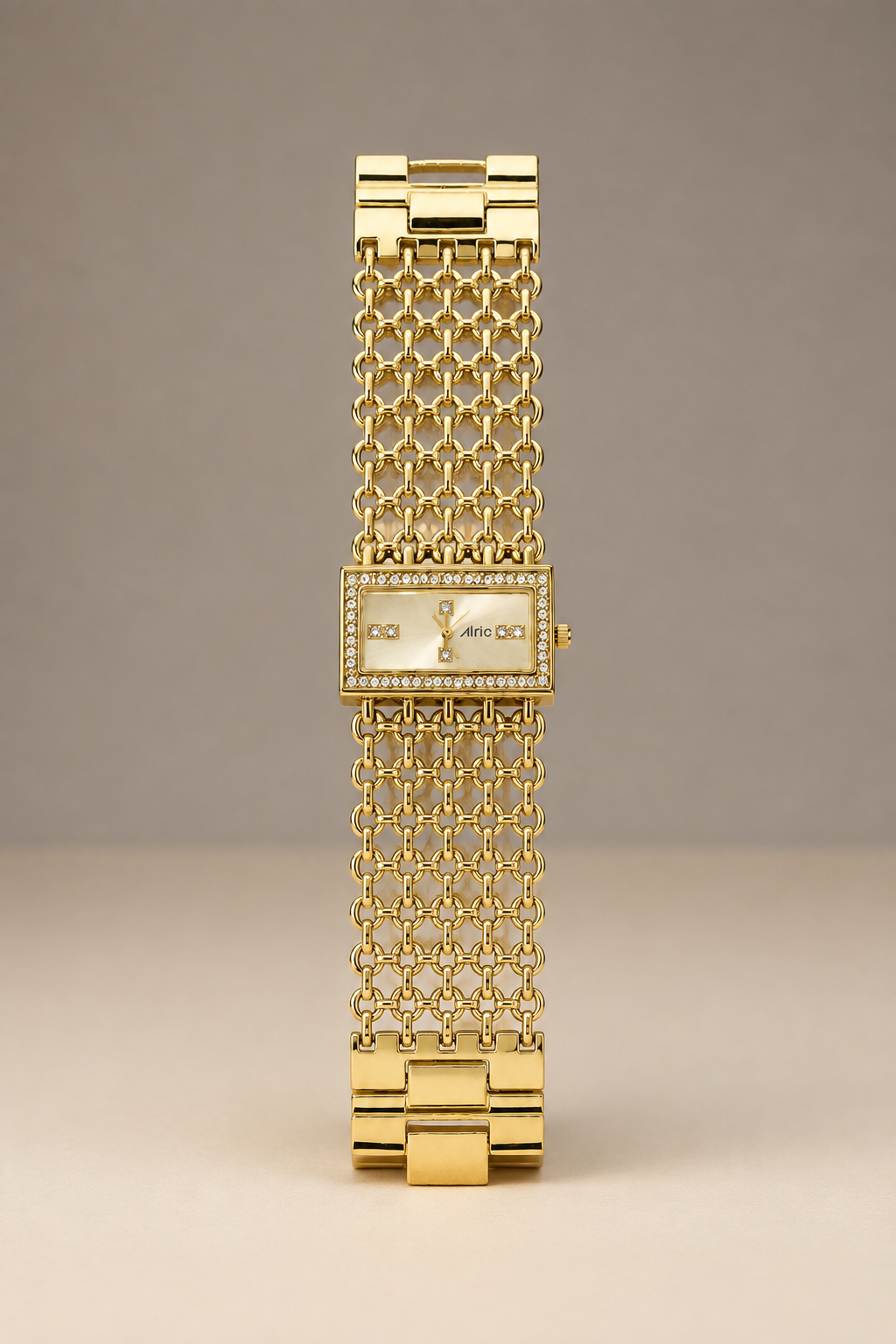 Luxe Gold Analog Quartz with Jewels | Elegant Watch for Women