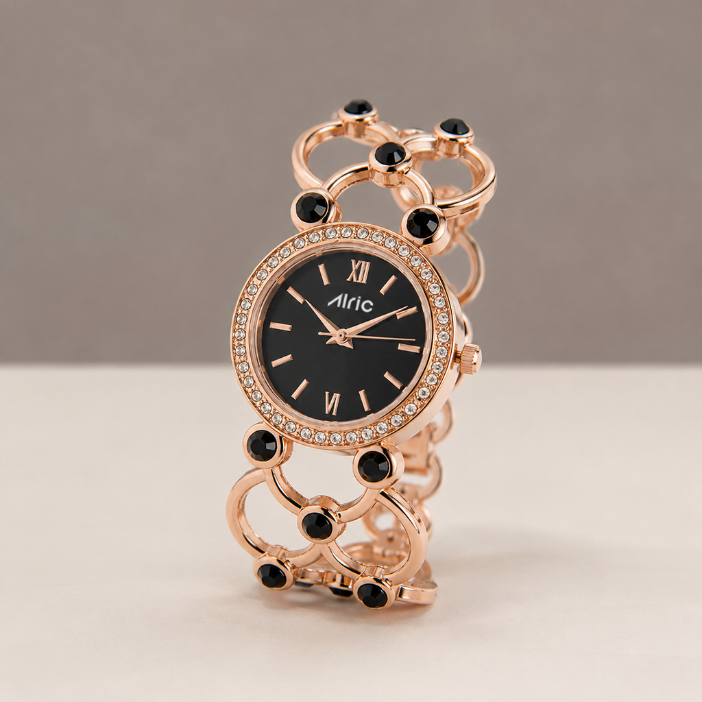 Bloom Black Alric - For Women Engravable Silver wristwatch for ladies