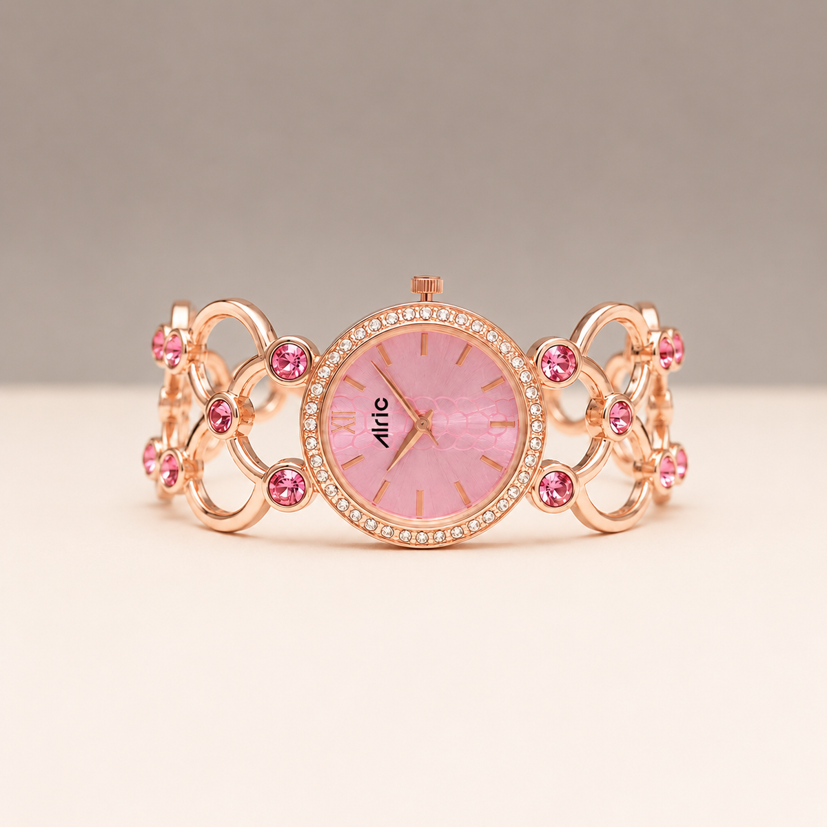 Bloom Pink Alric Quartz Analog Wrist Watch For Girls (30 Mm Dial)