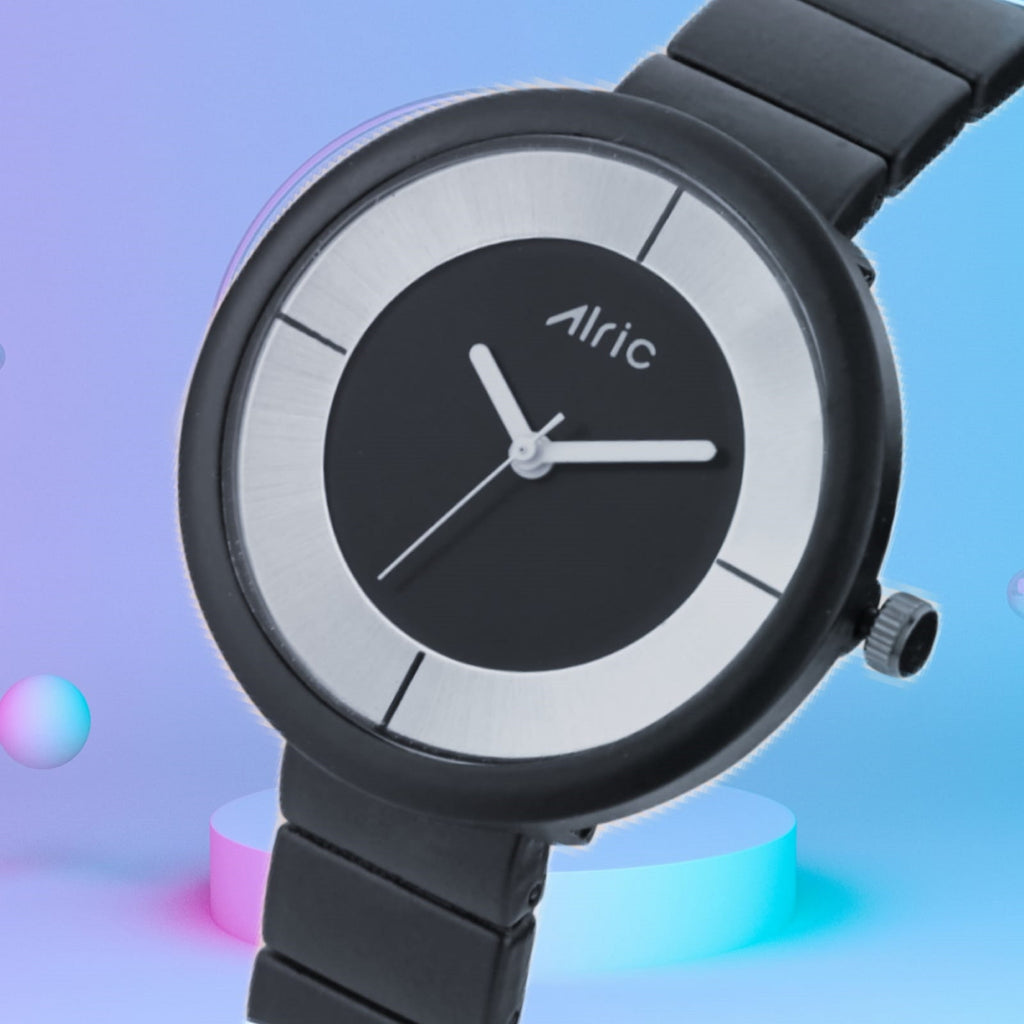 Elly Black Round Quartz Analog Wrist Watch For Girls (30 Mm Dial)