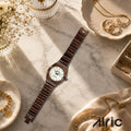 Opaline Brown Analog Quartz with Jewels | Elegant Watch for Women
