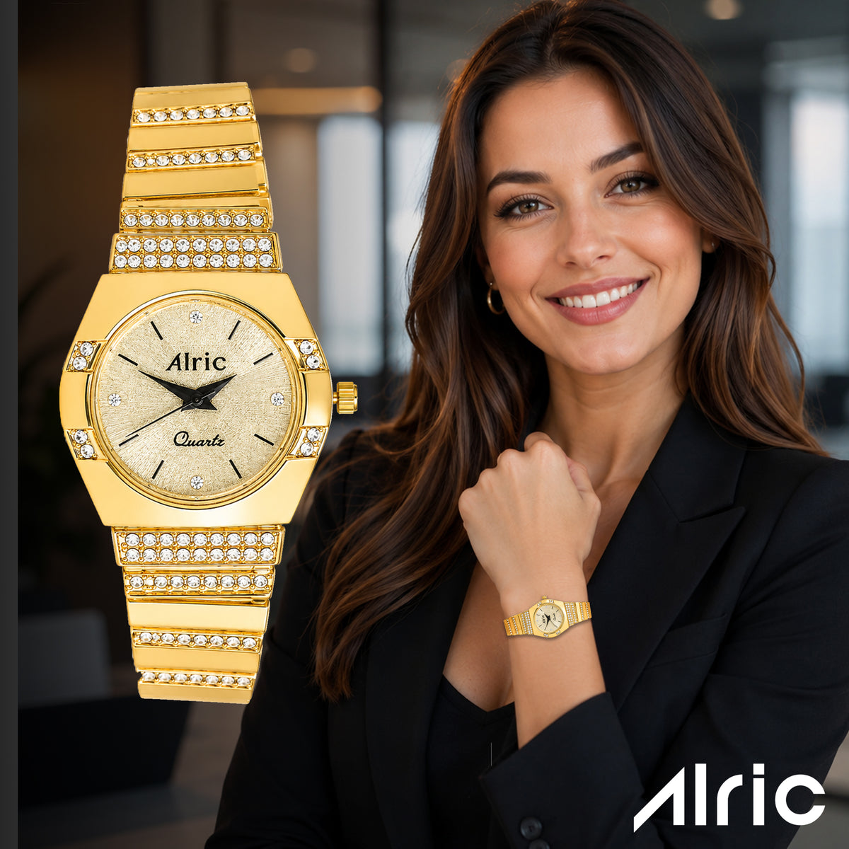 Opaline Gold Quartz Analog Wrist Watch For Girls