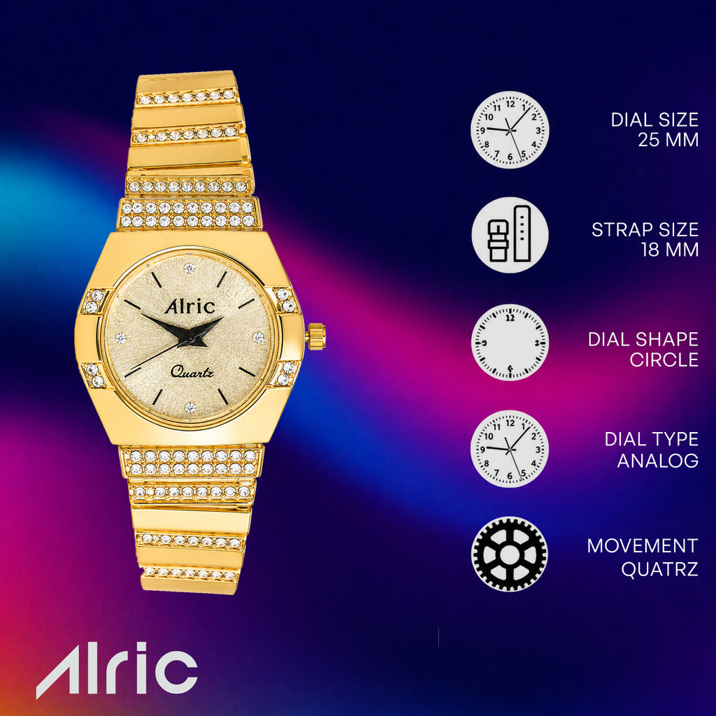 Opaline Gold Quartz Analog Wrist Watch For Girls