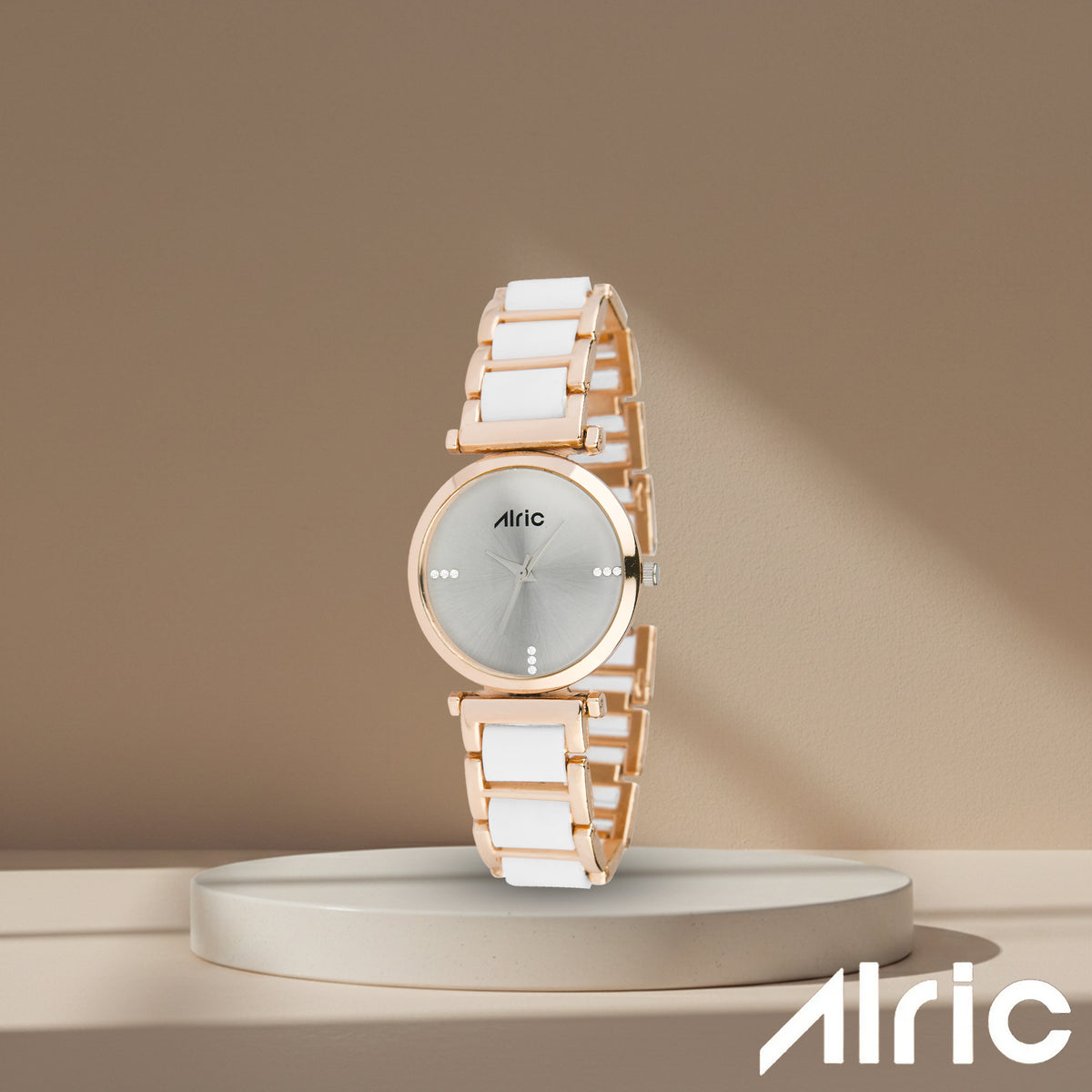 Ellip Rose Gold & White Quartz Analog Wrist Watch For Girls (13.6 Mm Dial)
