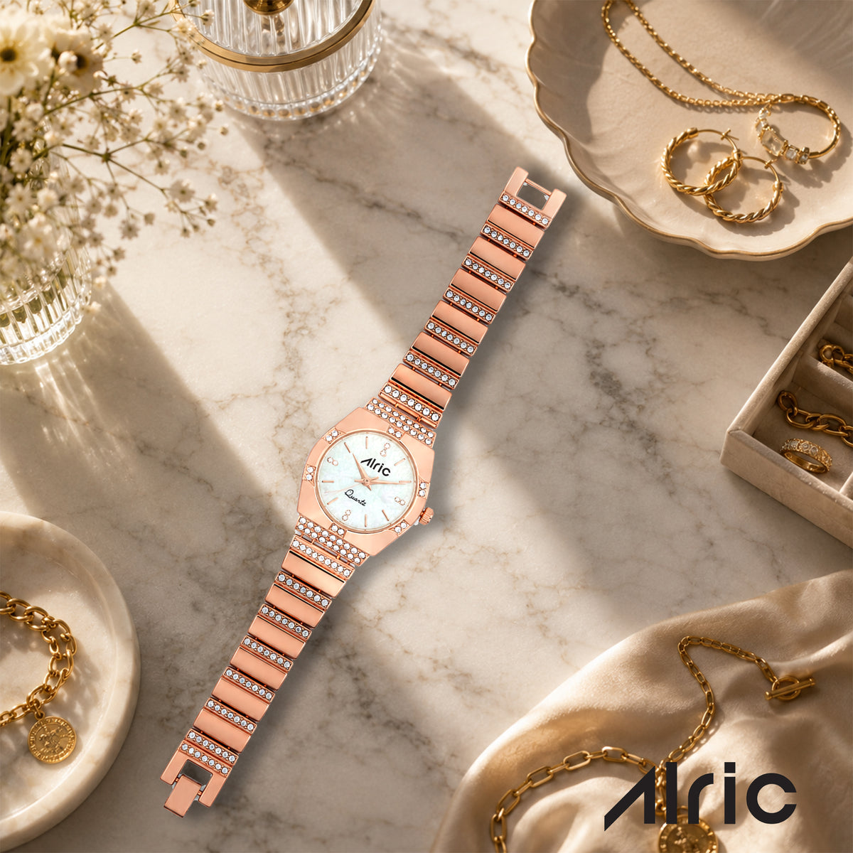 Opaline Rose gold  Quartz Analog Wrist Watch For Girls